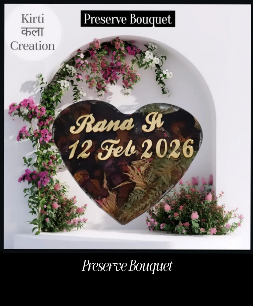 Resin Rose Preserve Frame – 10 Inch