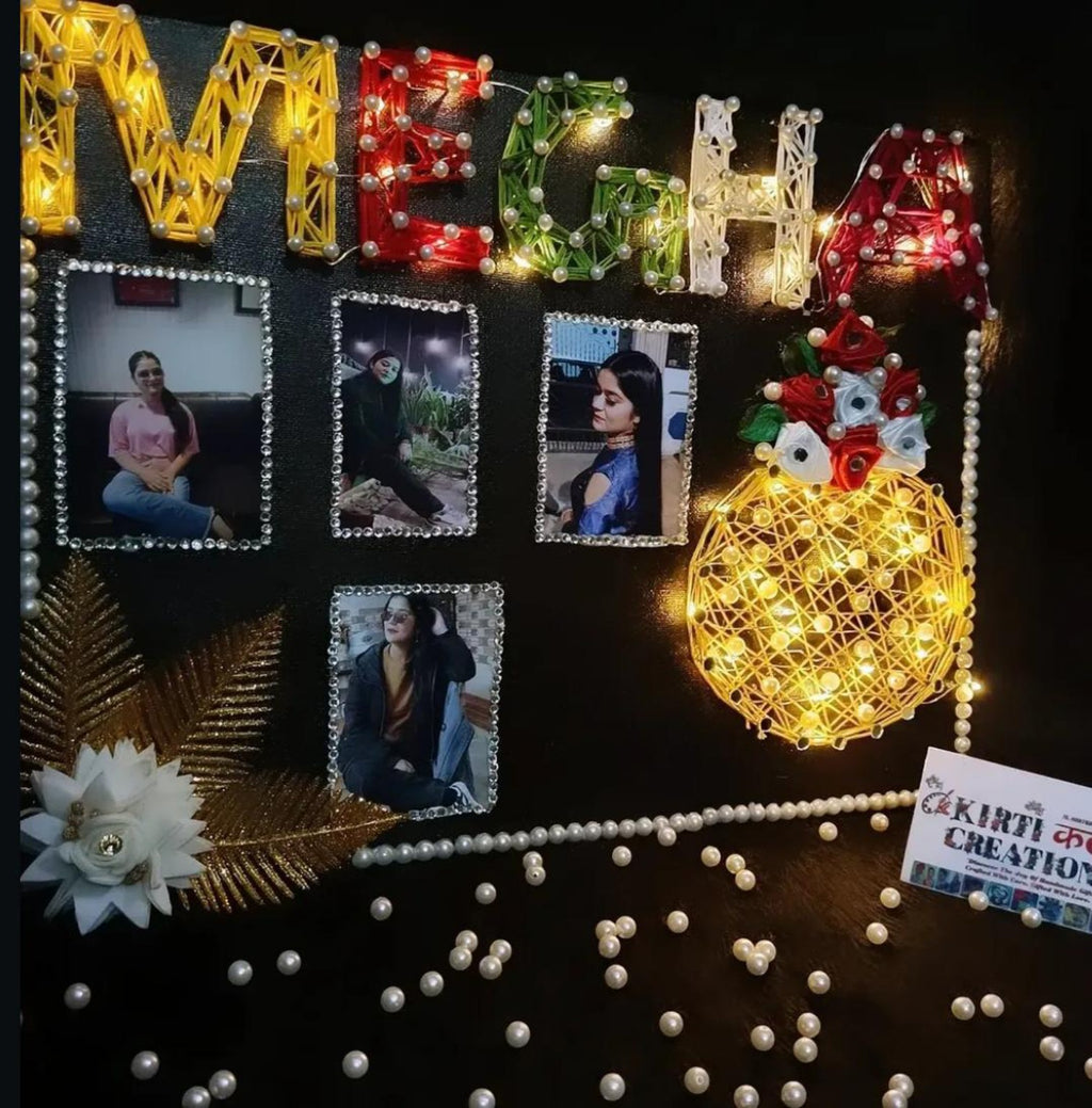 Customized String Art Photo Frame with LED Lights