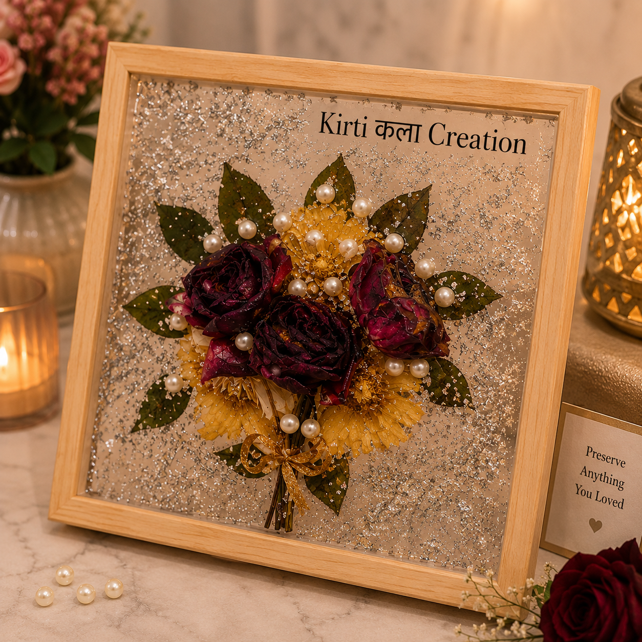 Resin Rose Preserve Frame – 10 Inch