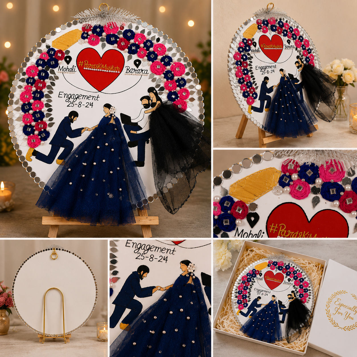 Engagement Couple Hoop Frame (10x10 Inch) – Double Frame