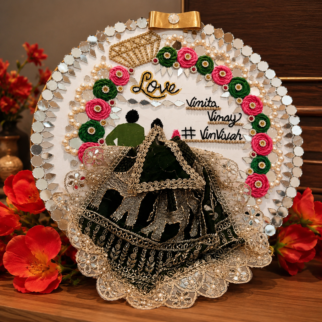 Customized Couple Hoop Frame (12 Inch) – Handmade Personalized Gift