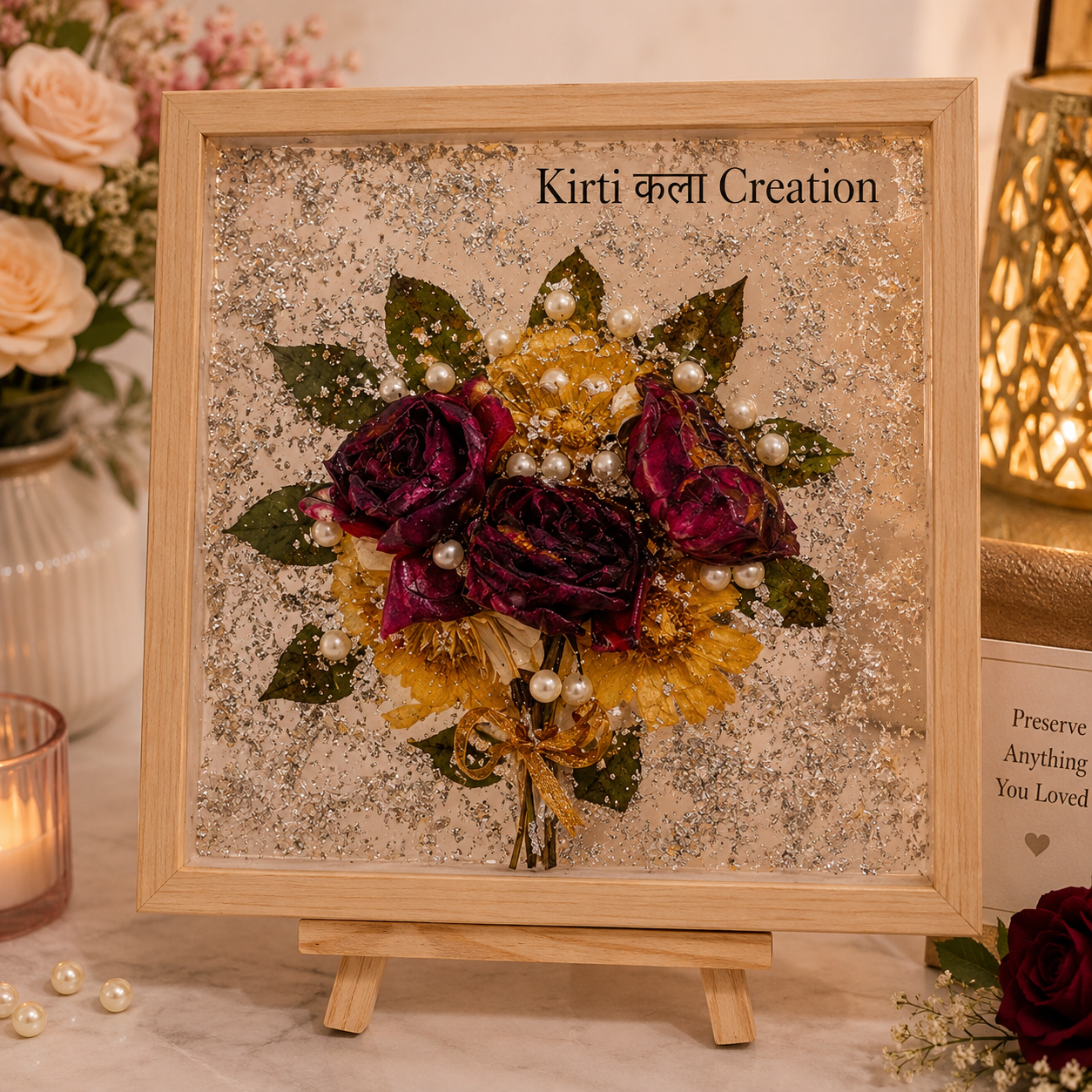 Resin Rose Preserve Frame – 10 Inch
